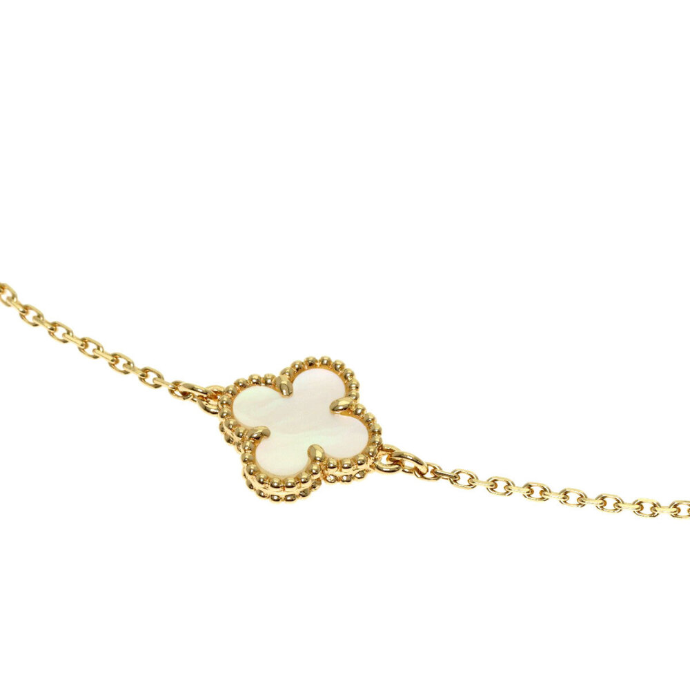 Van Cleef & Arpels Sweet Alhambra Shell Bracelet 18K Yellow Gold Women's - Picture 2 of 5